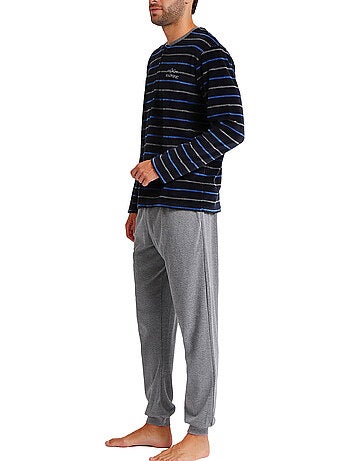 Pyjama pantalon et haut velour blues