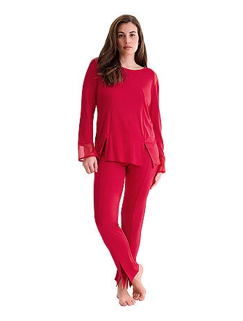 Pyjama pantalon évasé tunique manches longues roxanne