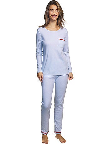 Pyjama pantalon haut manches longues rayas