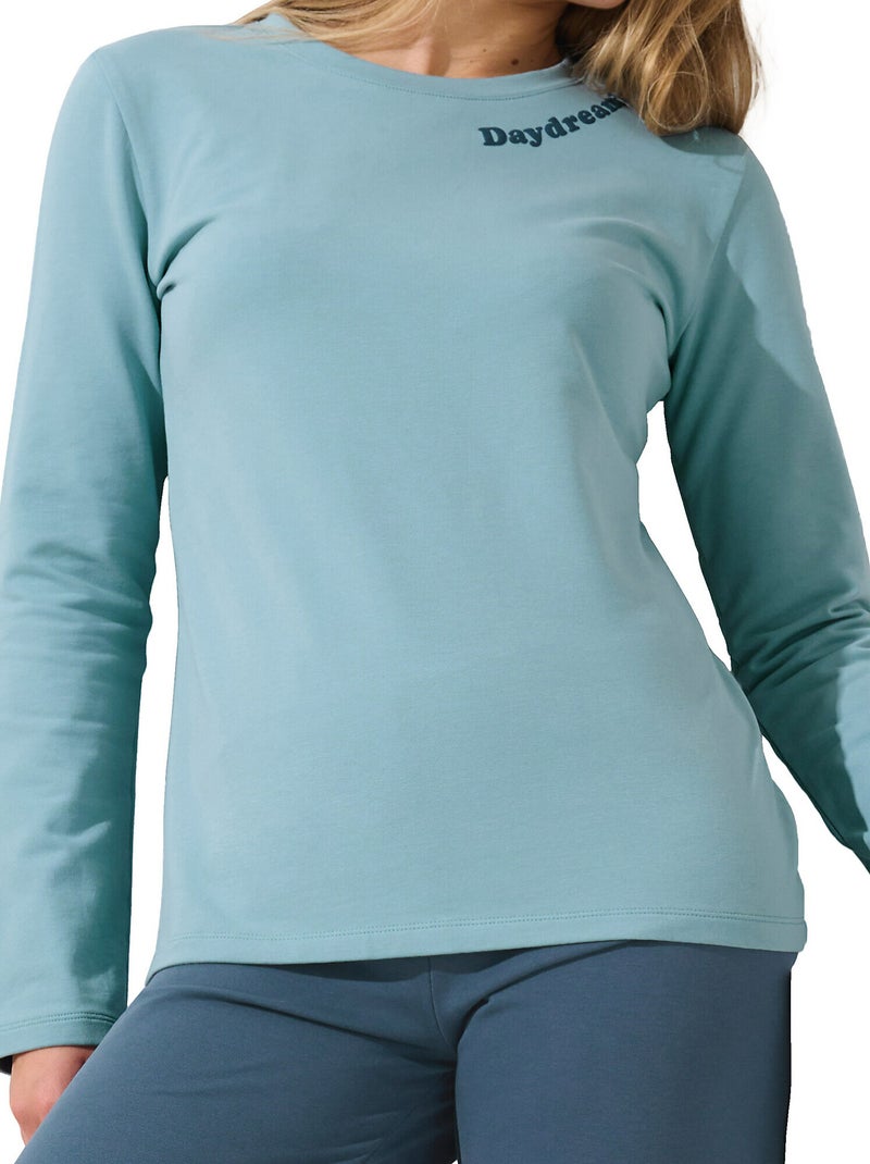 Pyjama pantalon large top manches longues delightful Bleu - Kiabi