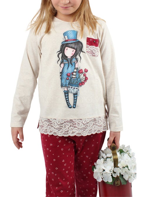 Pyjama pantalon manches longues the hatter ivoire - Kiabi Pyjama pantalon manches longues the hatter ivoire - Kiabi