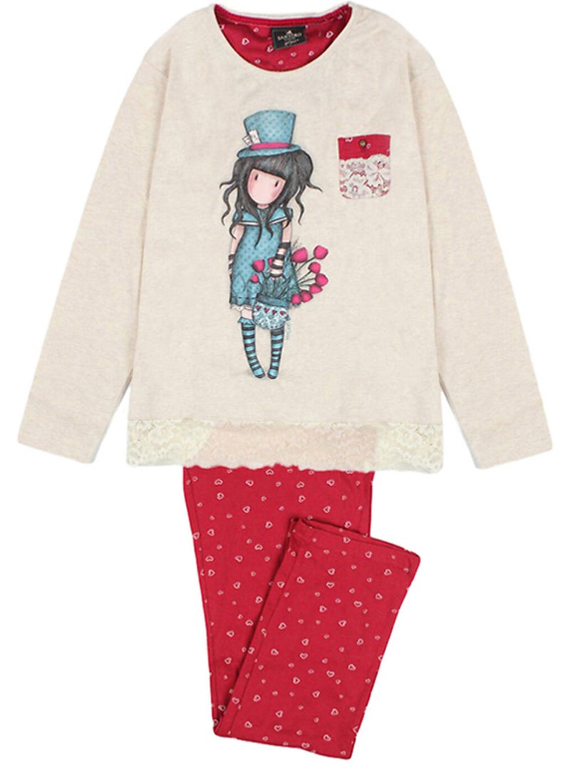 Pyjama pantalon manches longues the hatter ivoire Ecru - Kiabi