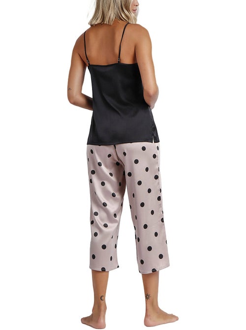 Pyjama pantalon palazzo caraco elegant dots - Kiabi
