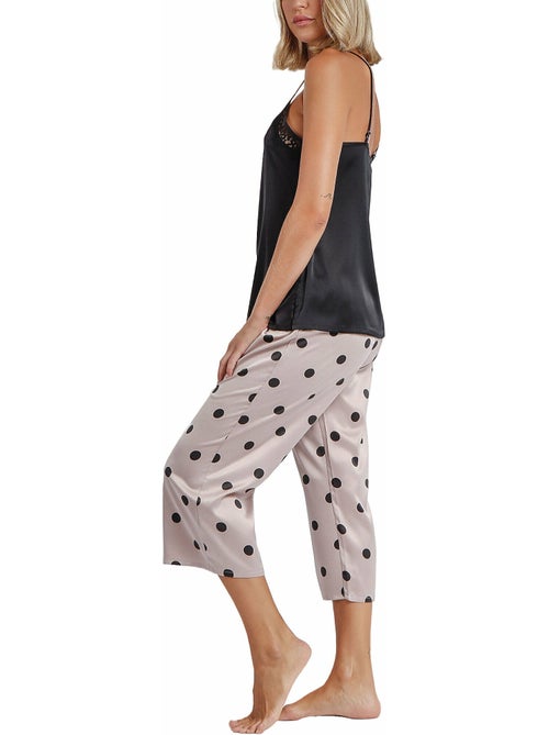 Pyjama pantalon palazzo caraco elegant dots - Kiabi