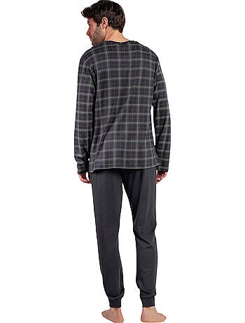 Pyjama pantalon polo manches longues cinnamon