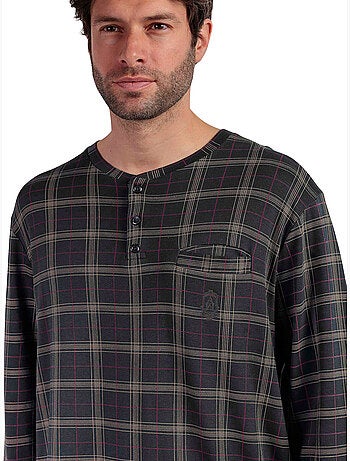 Pyjama pantalon polo manches longues cinnamon