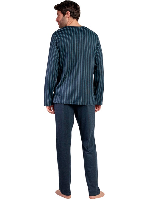 Pyjama pantalon polo manches longues italic - Kiabi Pyjama pantalon polo manches longues italic - Kiabi
