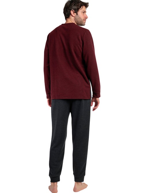 Pyjama pantalon polo manches longues royals - Kiabi