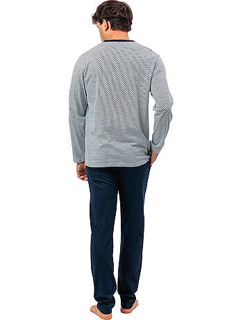 Pyjama pantalon polo manches longues society