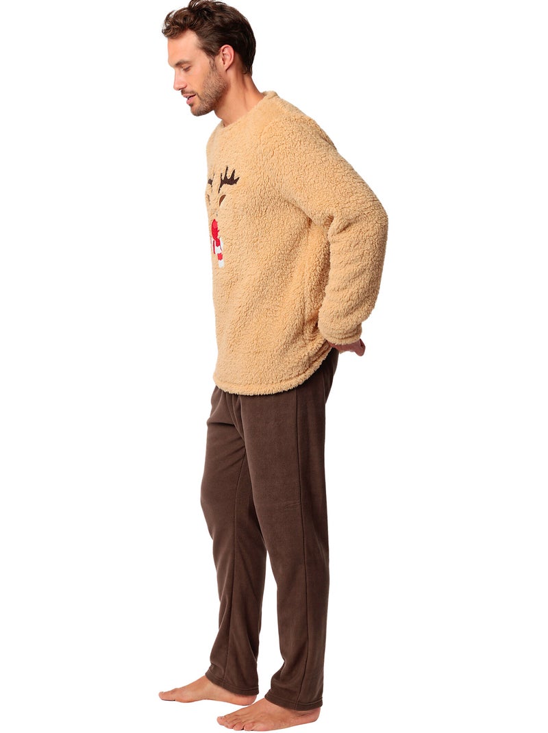 Pyjama pantalon pull reindeer Marron - Kiabi