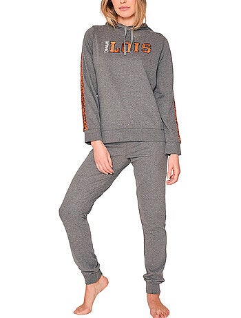 Pyjama pantalon sweat capuche bright