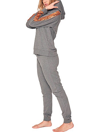 Pyjama pantalon sweat capuche bright