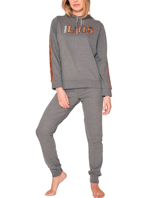 Pyjama pantalon sweat capuche bright - Kiabi