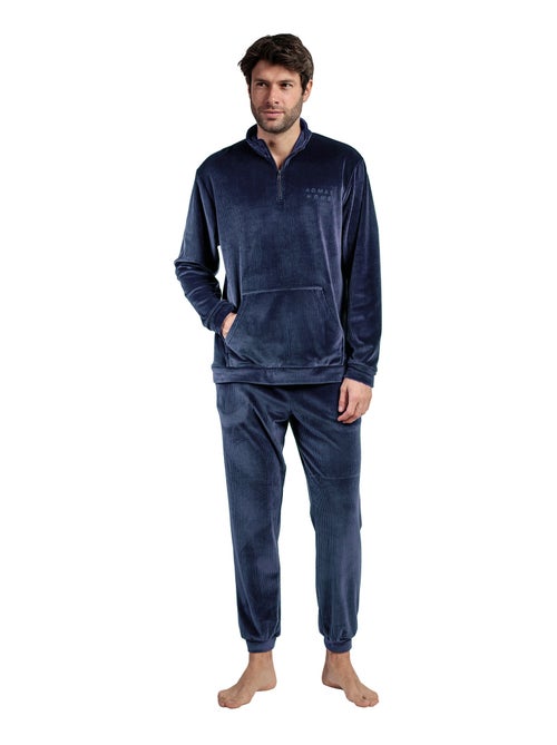 Pyjama pantalon sweat col montant zippé corduroy - Kiabi Pyjama pantalon sweat col montant zippé corduroy - Kiabi
