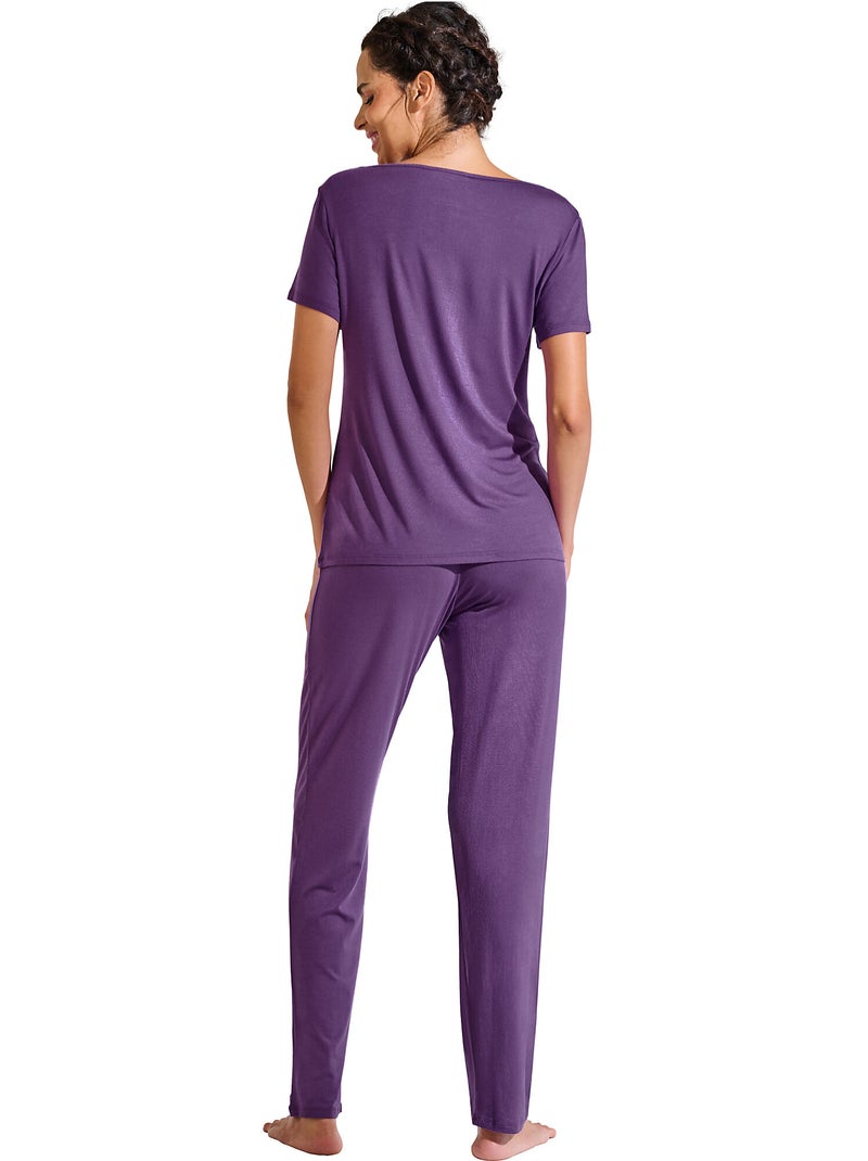 Pyjama pantalon t-shirt patricia Violet - Kiabi