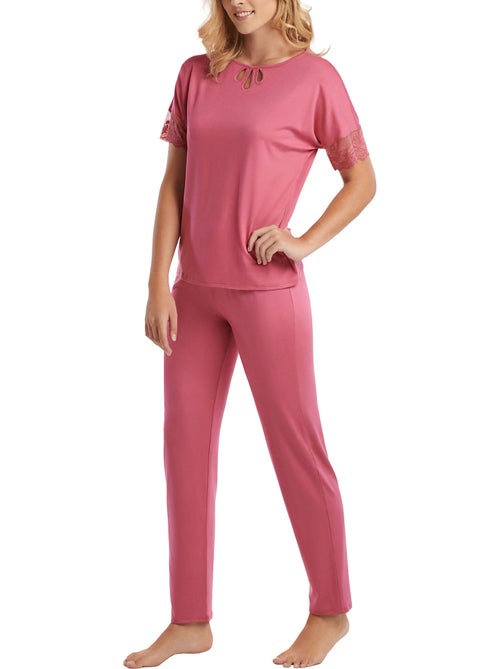 Pyjama pantalon top manches courtes juliette - Kiabi