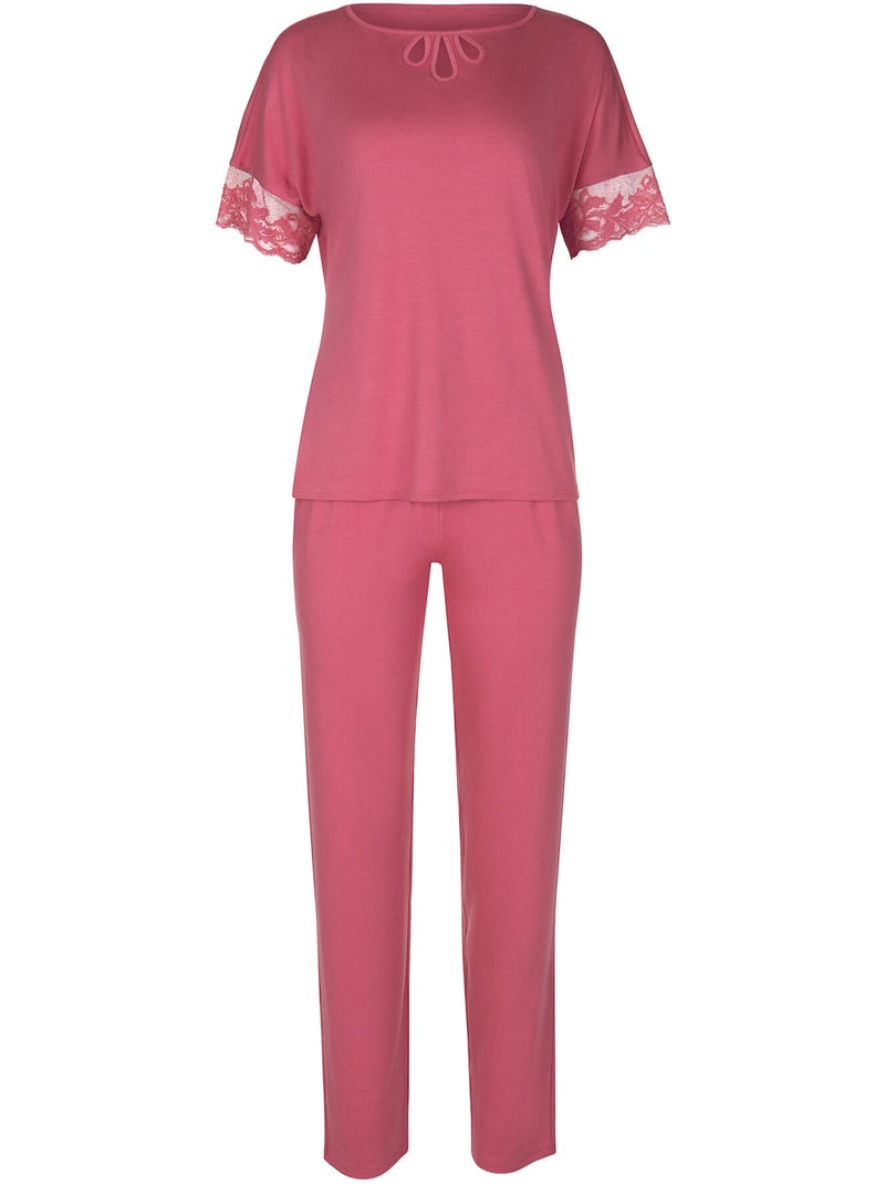 Pyjama pantalon top manches courtes juliette Rose - Kiabi