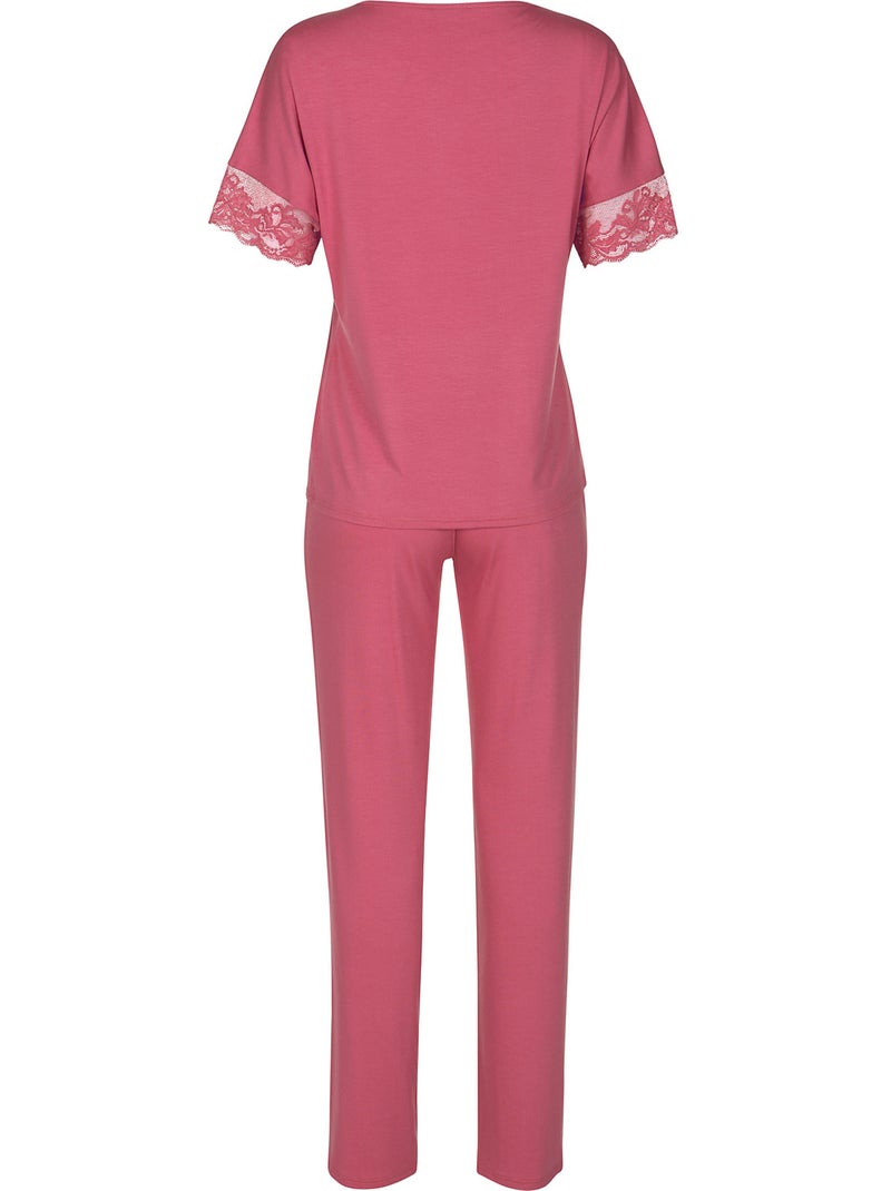 Pyjama pantalon top manches courtes juliette Rose - Kiabi