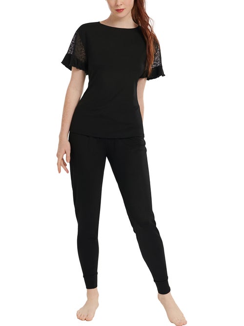 Pyjama pantalon top manches courtes smooth - Kiabi Pyjama pantalon top manches courtes smooth - Kiabi