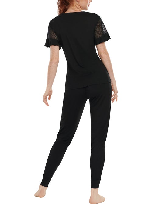 Pyjama pantalon top manches courtes smooth - Kiabi Pyjama pantalon top manches courtes smooth - Kiabi