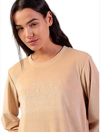 Pyjama pantalon top manches longues adm home