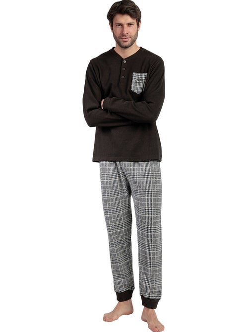 Pyjama pantalon top manches longues americano - Kiabi