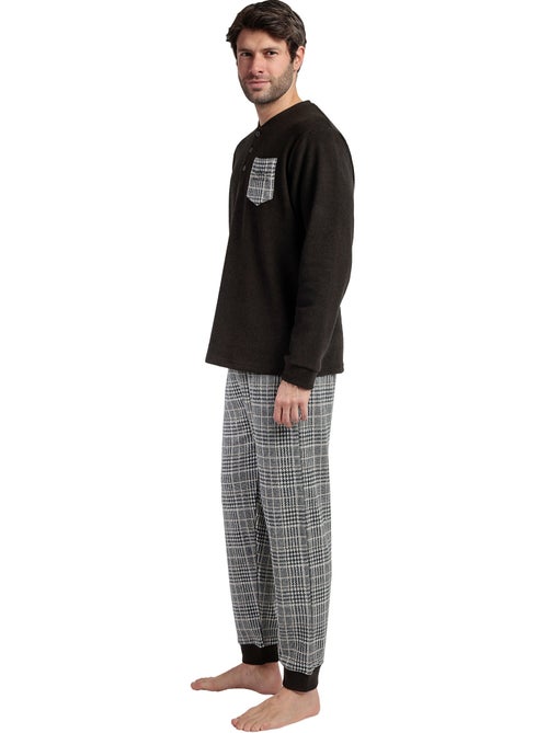 Pyjama pantalon top manches longues americano - Kiabi