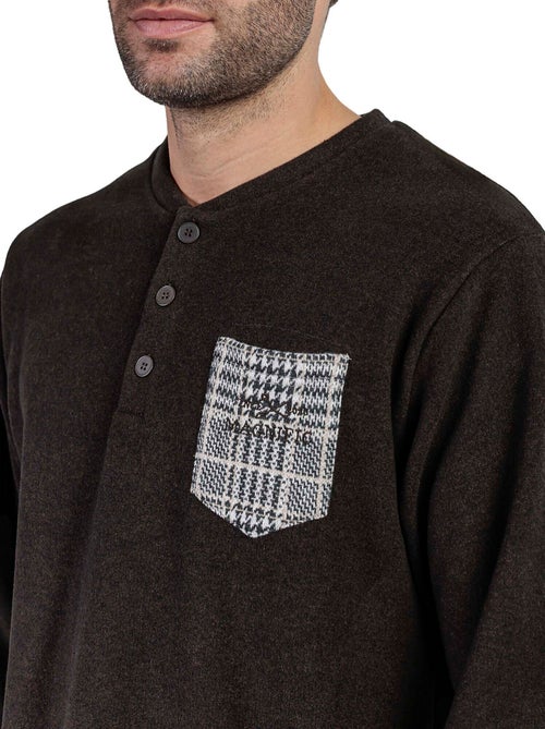 Pyjama pantalon top manches longues americano - Kiabi