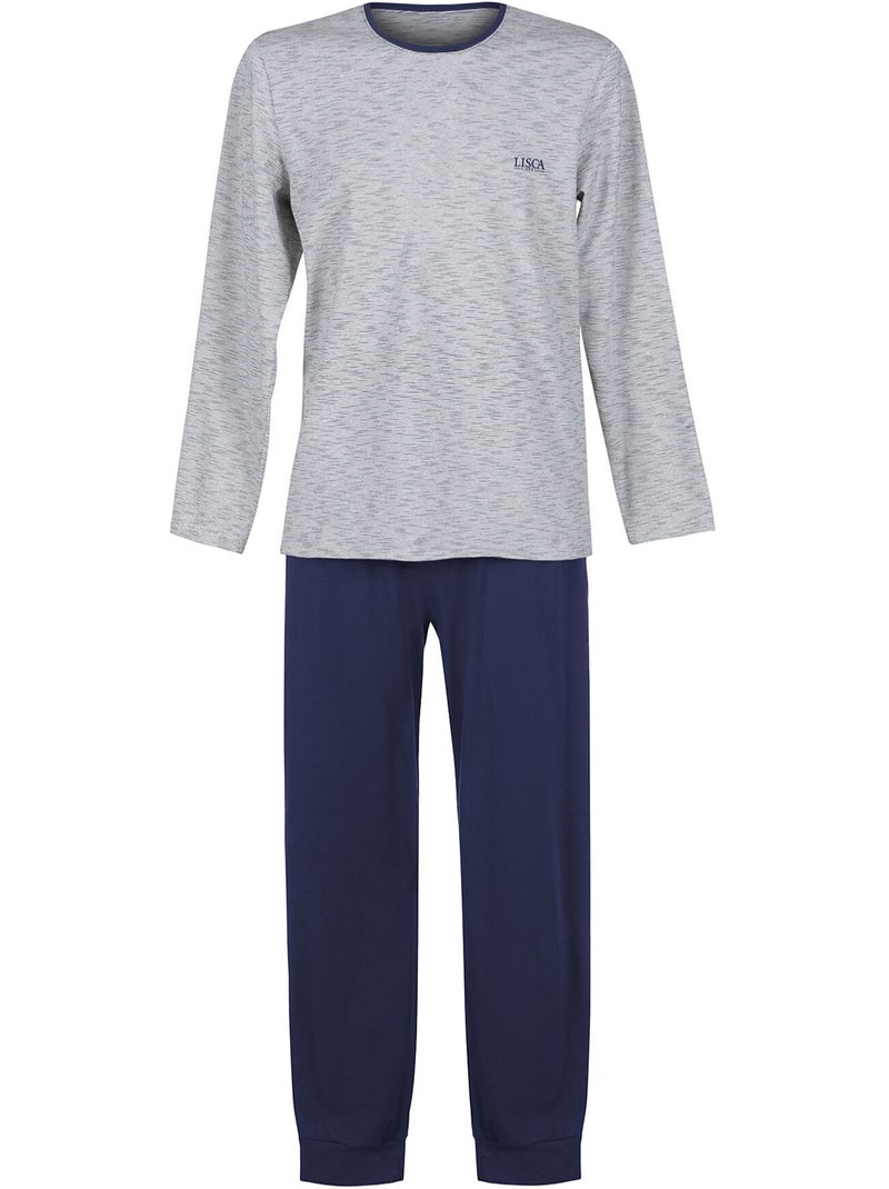 Pyjama pantalon top manches longues atlas Gris - Kiabi