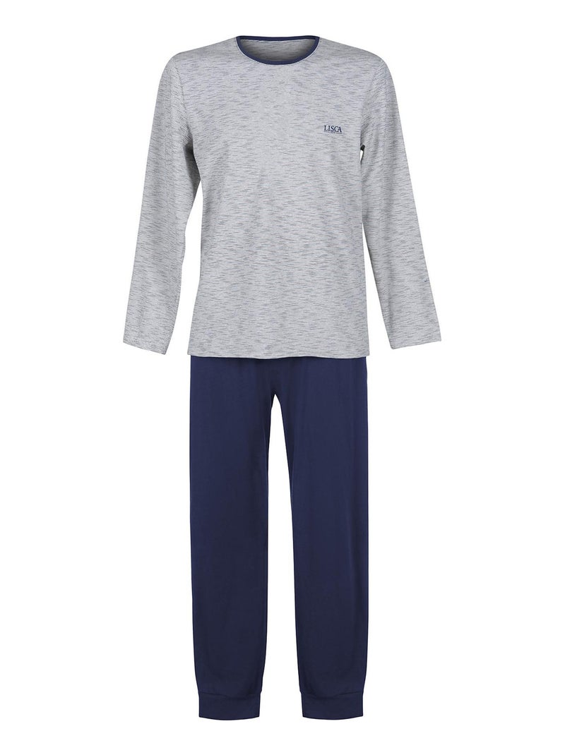 Pyjama pantalon top manches longues atlas Gris - Kiabi