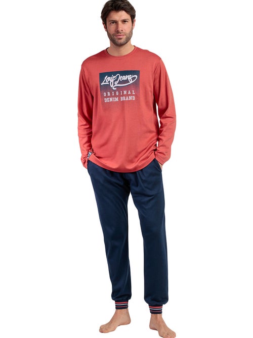 Pyjama pantalon top manches longues burnt lois - Kiabi Pyjama pantalon top manches longues burnt lois - Kiabi