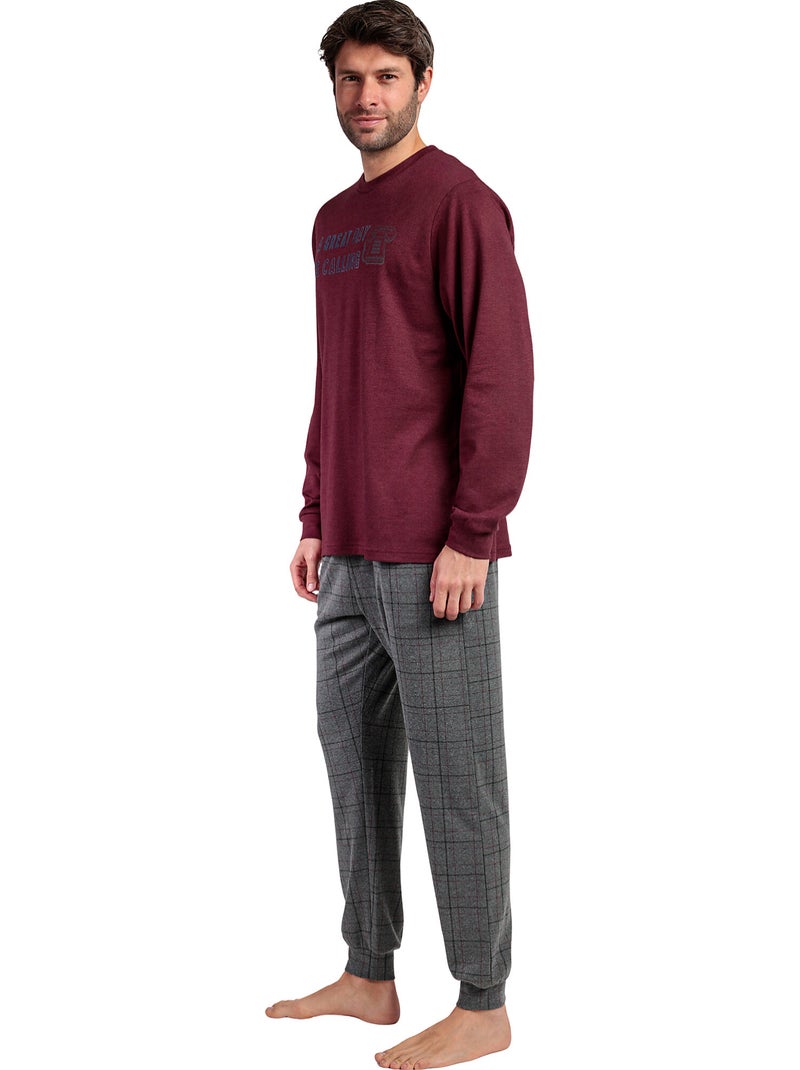 Pyjama pantalon top manches longues calling Bordeaux - Kiabi