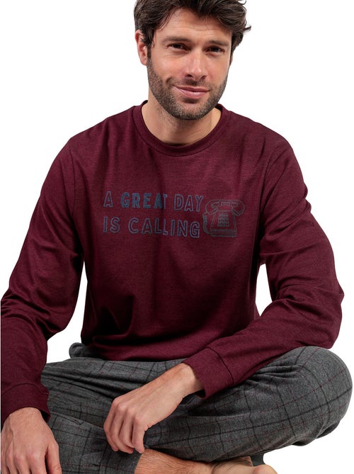 Pyjama pantalon top manches longues calling - Kiabi Pyjama pantalon top manches longues calling - Kiabi