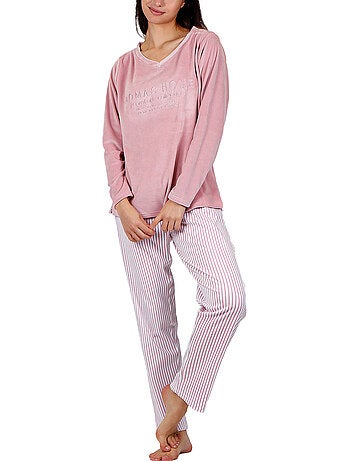 Pyjama pantalon top manches longues comfort home