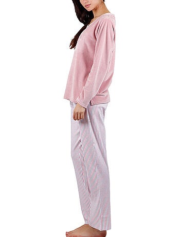 Pyjama pantalon top manches longues comfort home
