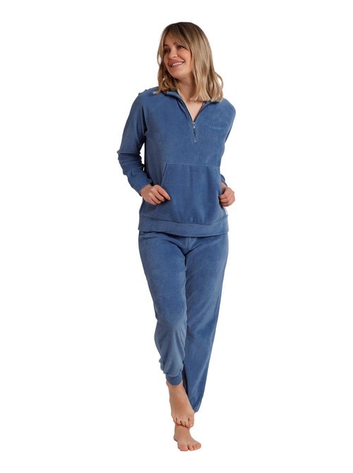 Pyjama pantalon top manches longues corduroy - Kiabi