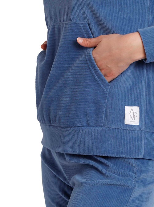 Pyjama pantalon top manches longues corduroy - Kiabi