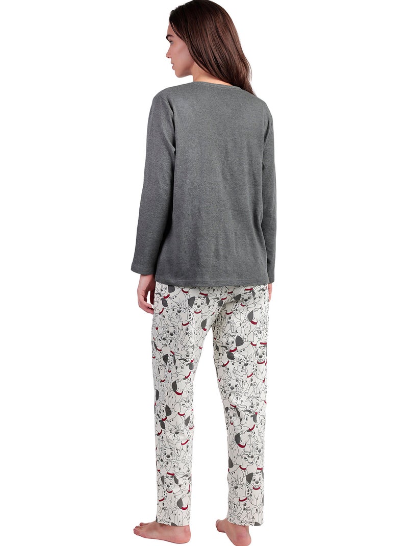 Pyjama pantalon top manches longues dalmatians varsity disney Gris - Kiabi