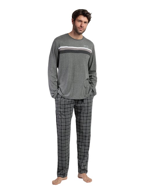 Pyjama pantalon top manches longues ebony - Kiabi Pyjama pantalon top manches longues ebony - Kiabi
