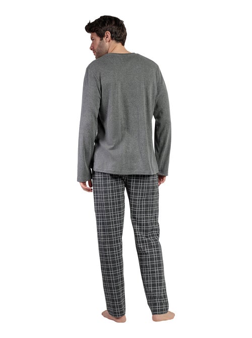 Pyjama pantalon top manches longues ebony - Kiabi Pyjama pantalon top manches longues ebony - Kiabi
