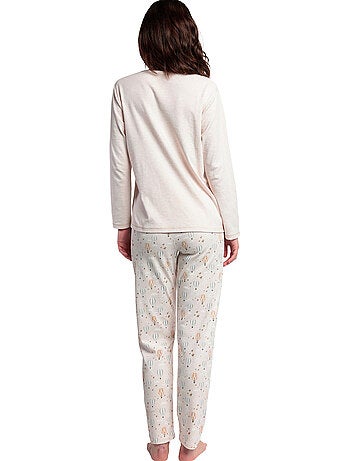 Pyjama pantalon top manches longues enjoy every moment
