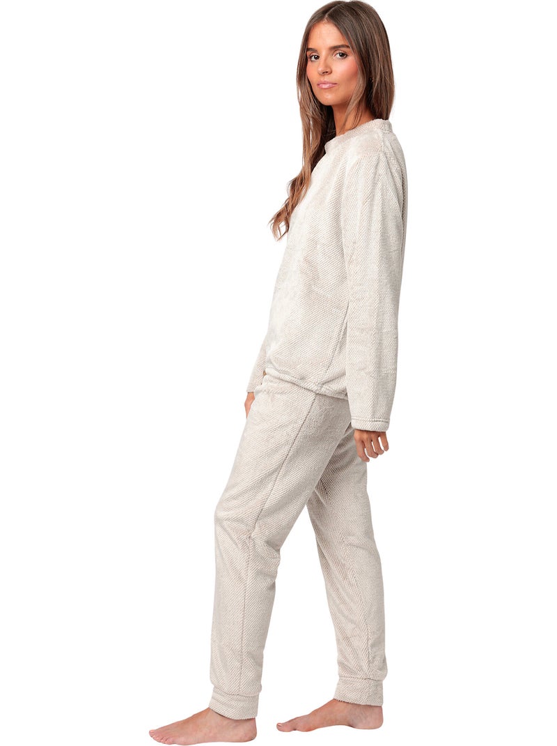 Pyjama pantalon top manches longues enjoy every moment Gris - Kiabi