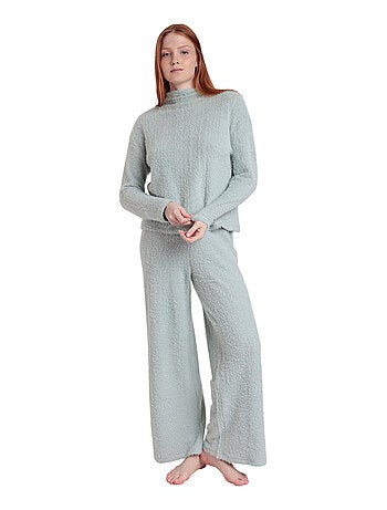 Pyjama pantalon top manches longues furry