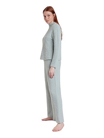Pyjama pantalon top manches longues furry