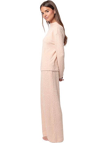 Pyjama pantalon top manches longues furry