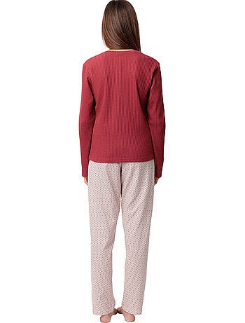 Pyjama pantalon top manches longues geometric flower