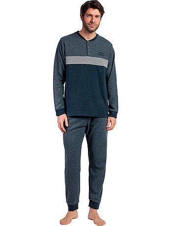 Pyjama pantalon top manches longues grigio