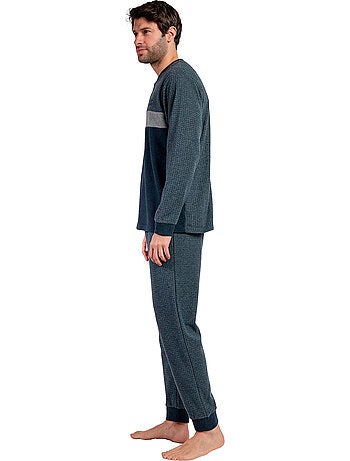 Pyjama pantalon top manches longues grigio