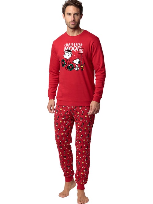 Pyjama pantalon top manches longues hoho mood peanuts - Kiabi