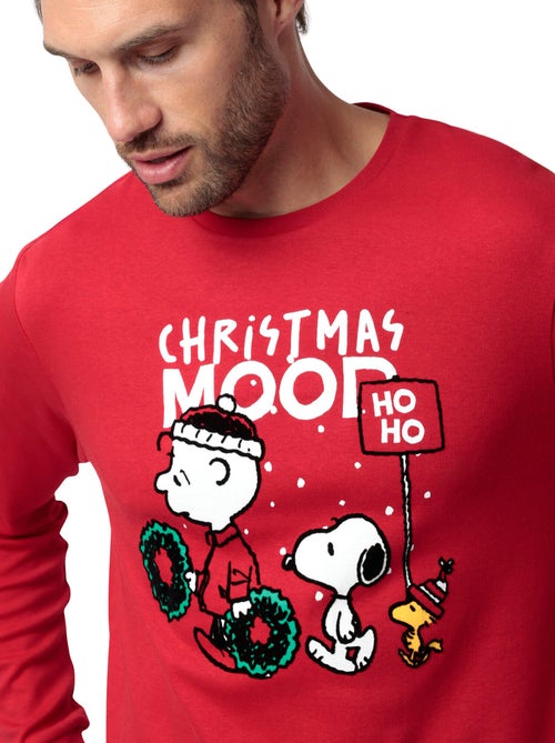 Pyjama pantalon top manches longues hoho mood peanuts - Kiabi
